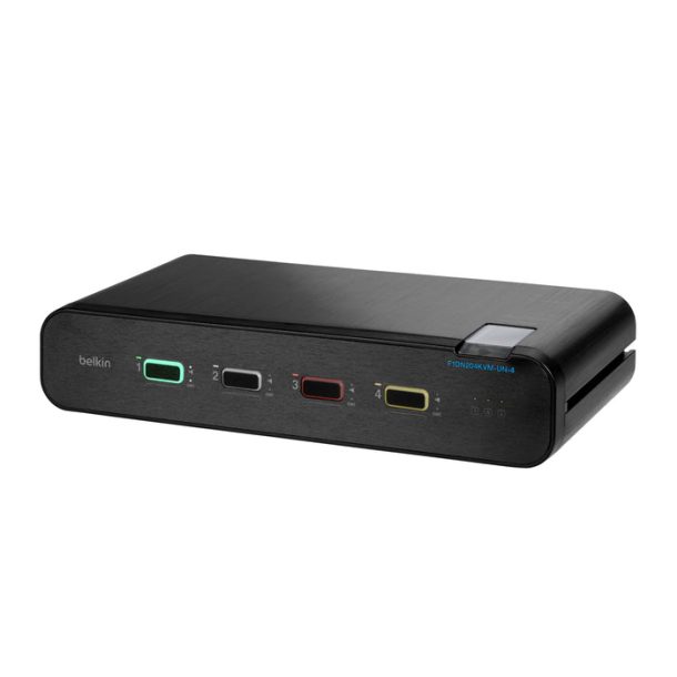 Alternative view of Belkin Universal 2nd Gen Secure KVM Switch, 4-Port Dual Head w/ CAC | F1DN204KVM-UN-4
