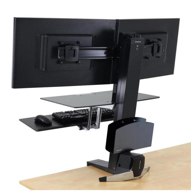 Alternative view of Ergotron 33-349-200 WorkFit-S, Dual Workstation with Worksurface, Black