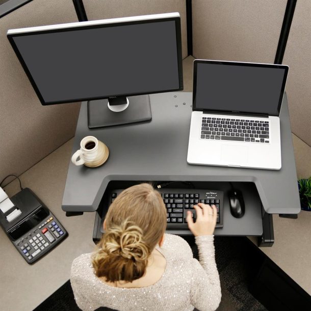 Alternative view of Ergotron WorkFit-T Sit-Stand Desktop Workstation - 33-397-085