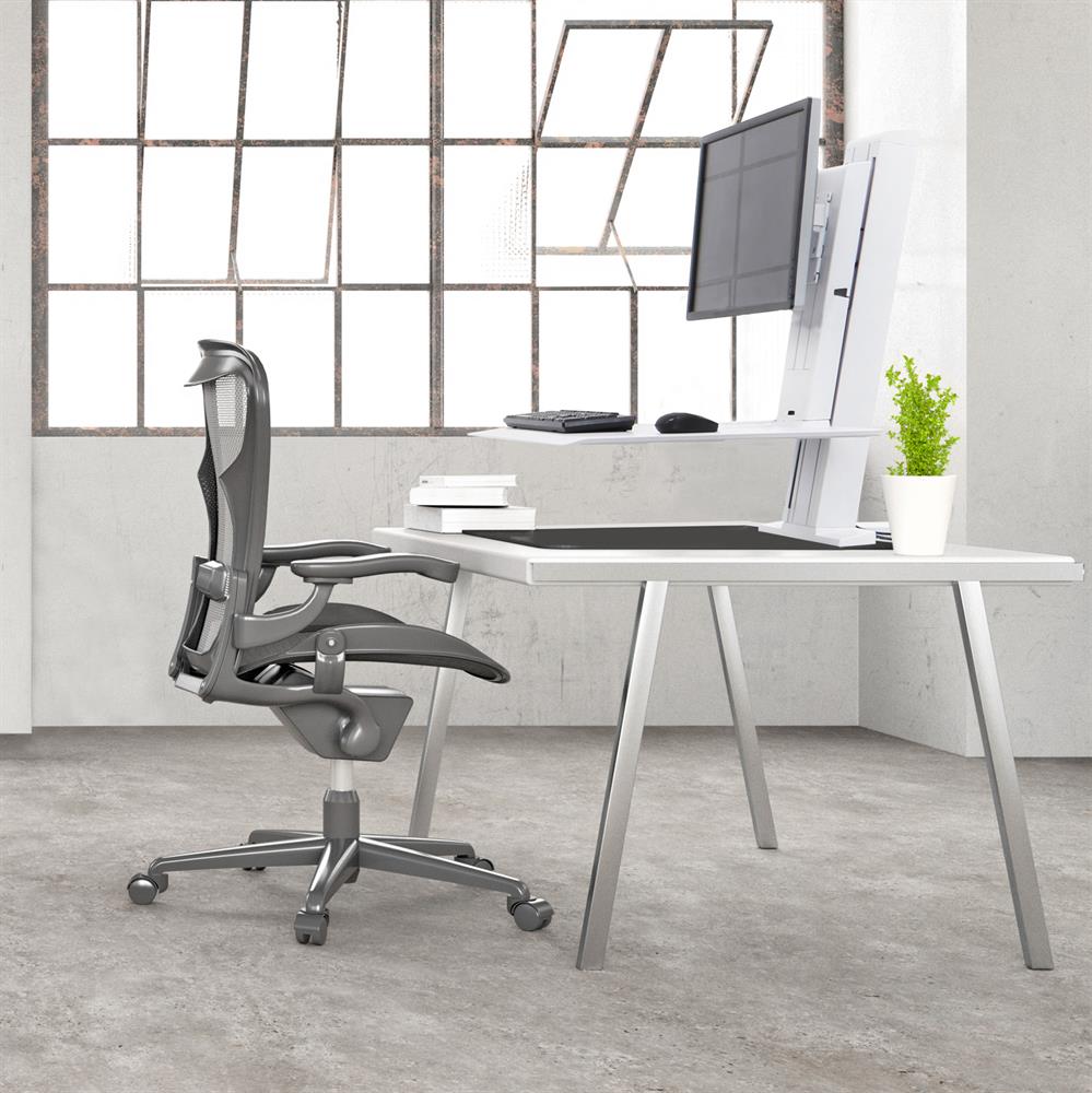Ergotron 33-407-062 WorkFit-SR, Dual Monitor, Standing Desk Workstation, White - Image 4