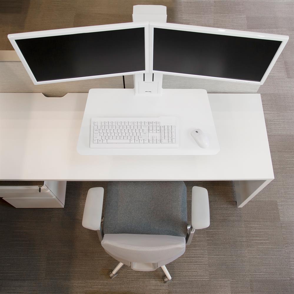 Ergotron 33-407-062 WorkFit-SR, Dual Monitor, Standing Desk Workstation, White - Image 6