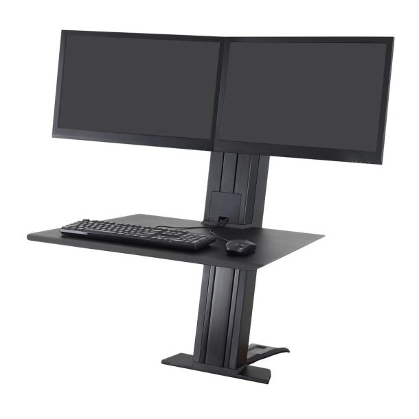 Ergotron 33-407-085 WorkFit-SR, Dual Monitor, Standing Desk Workstation, Black