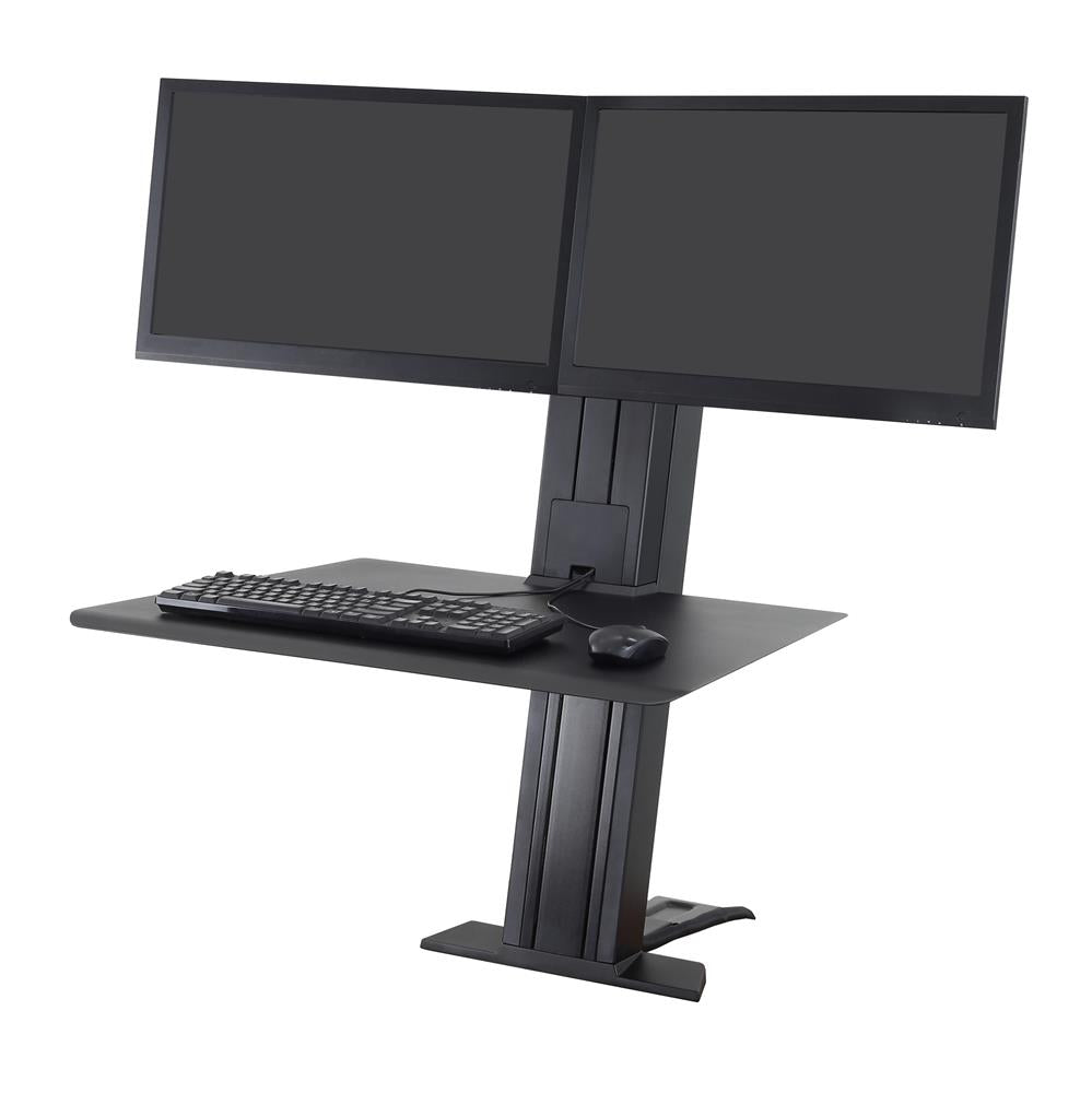 Ergotron 33-407-085 WorkFit-SR, Dual Monitor, Standing Desk Workstation, Black