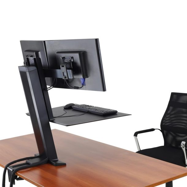 Alternative view of Ergotron 33-407-085 WorkFit-SR, Dual Monitor, Standing Desk Workstation, Black
