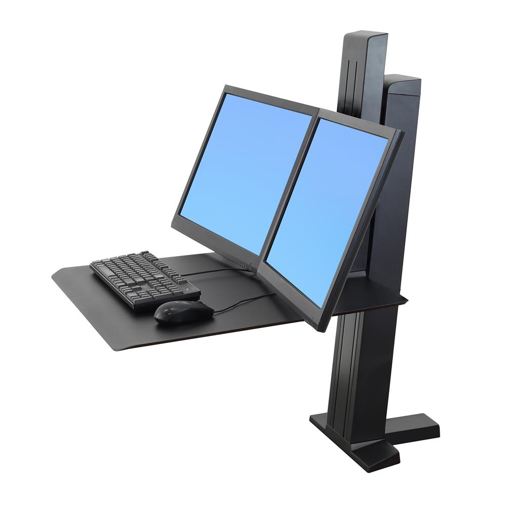 Ergotron 33-407-085 WorkFit-SR, Dual Monitor, Standing Desk Workstation, Black - Image 5