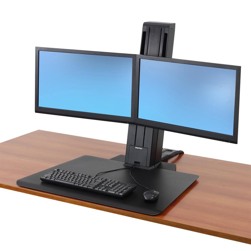 Ergotron 33-407-085 WorkFit-SR, Dual Monitor, Standing Desk Workstation, Black - Image 6
