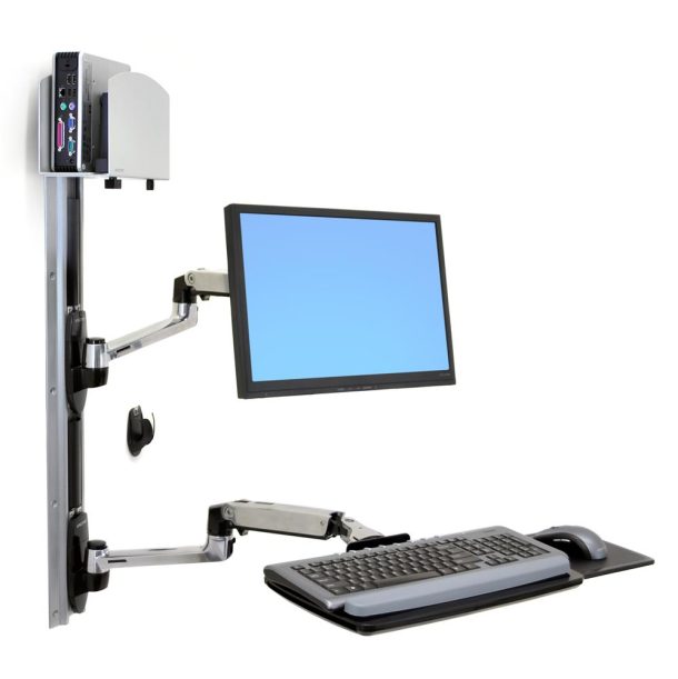 Alternative view of Ergotron 45-247-026 LX Wall Mount System, Medium CPU Holder | Keyboard & Monitor Mount