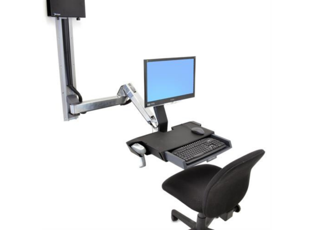 Alternative view of Ergotron SV Sit-Stand Combo Extender (Polished Aluminum) | 45-261-026