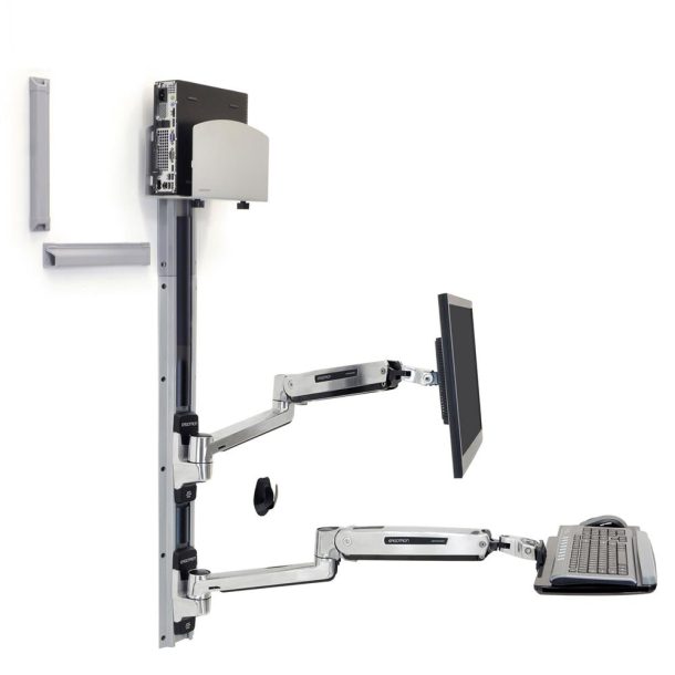 Ergotron 45-358-026 LX Sit-Stand Wall Mount System, Medium CPU Holder