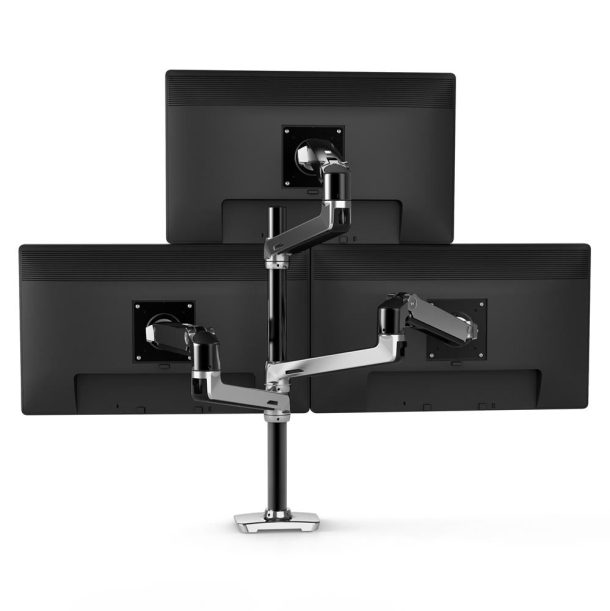 Alternative view of Ergotron LX Dual Stacking Arm, Tall Pole - For Up To 40" Screens - (Polished Aluminum) | 45-549-026
