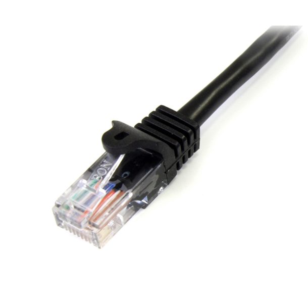 Alternative view of StarTech 45PAT2MBK Cat5e Patch Cable with Snagless RJ45 Connectors - 2m, Black