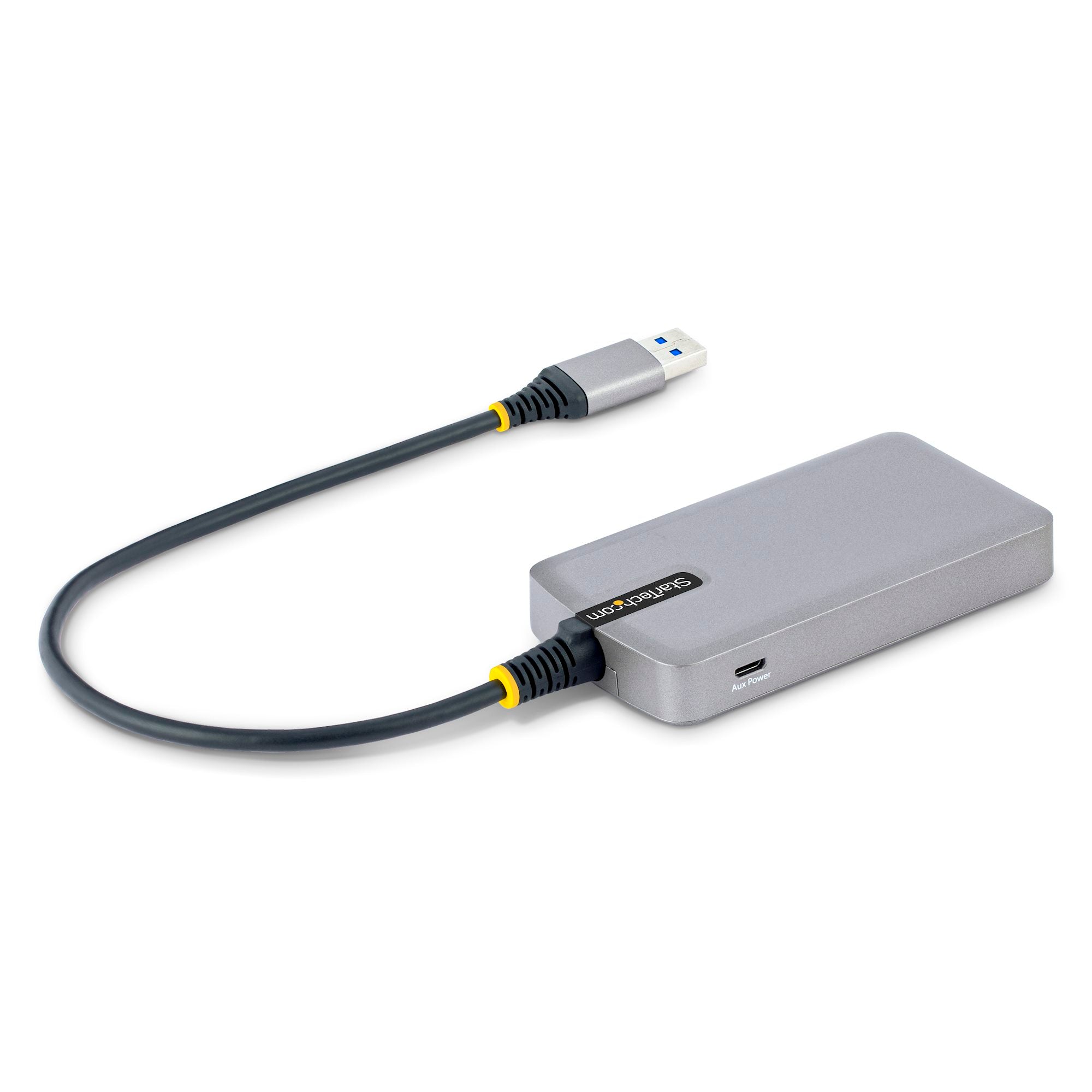 StarTech 5G3AGBB-USB-A-HUB 3-Port USB Hub with Ethernet - 3x USB-A Ports - Gigabit Ethernet (RJ-45) - USB 3.0 5Gbps - Bus-Powered - 1ft/30cm Long Cable - Portable Laptop USB Hub Adapter w/ GbE - Image 2