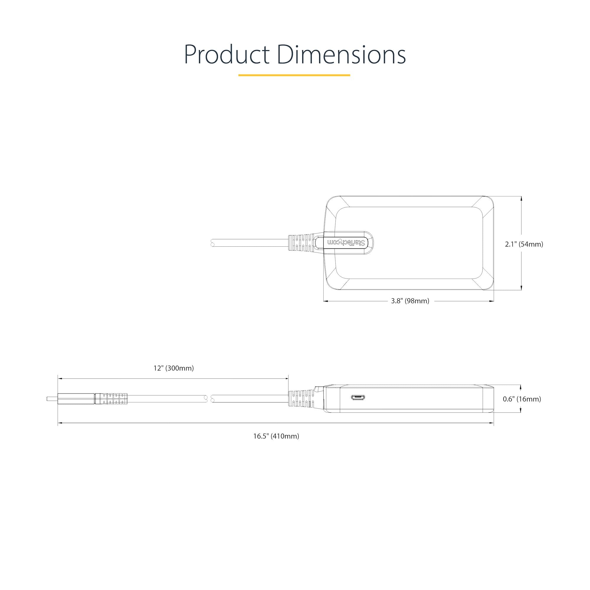 StarTech 5G4AB-USB-C-HUB 4-Port USB-C Hub - 5Gbps - Bus Powered - USB C to 4x USB-A Hub w/ Optional Auxiliary Power Input - Image 8