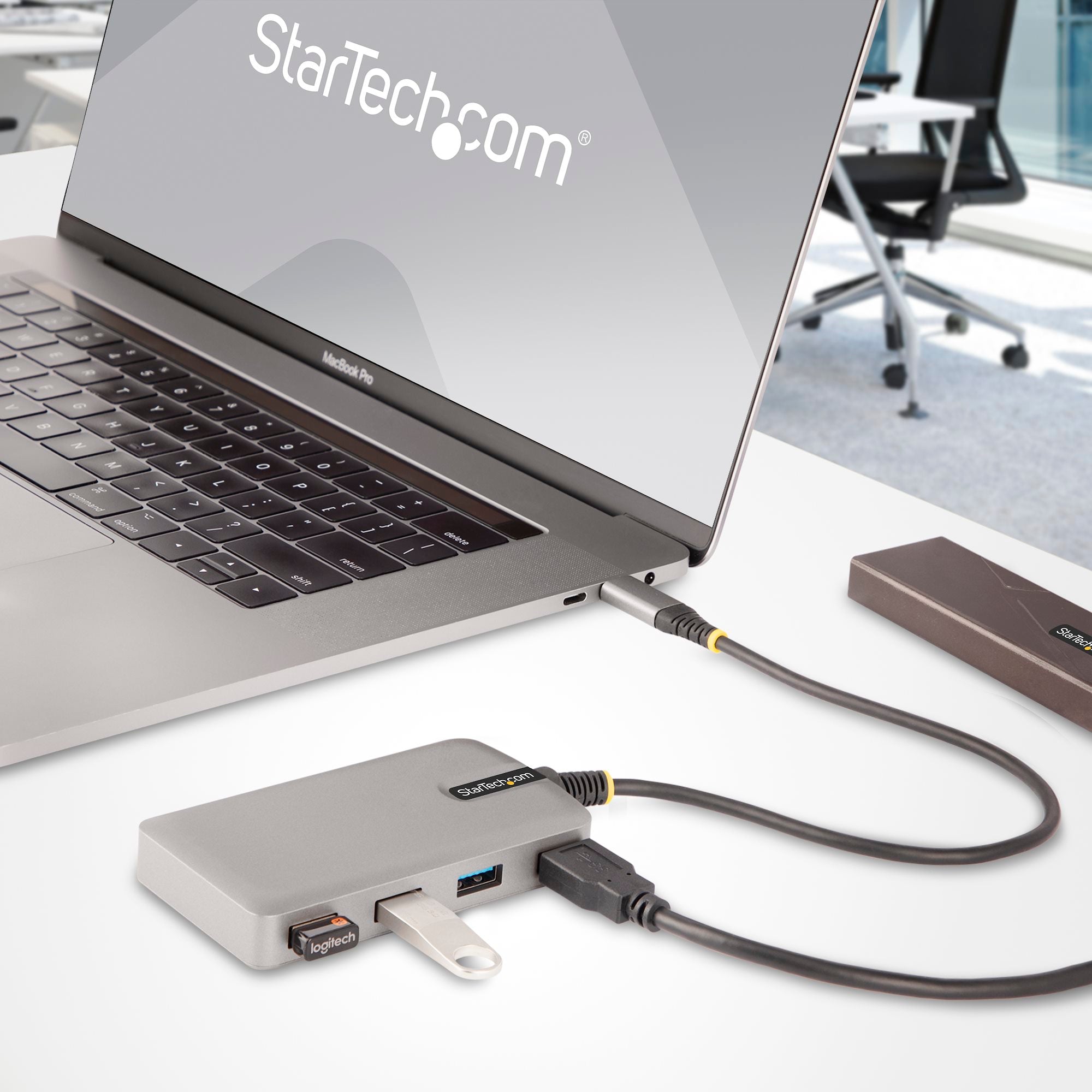 StarTech 5G4AB-USB-C-HUB 4-Port USB-C Hub - 5Gbps - Bus Powered - USB C to 4x USB-A Hub w/ Optional Auxiliary Power Input - Image 9