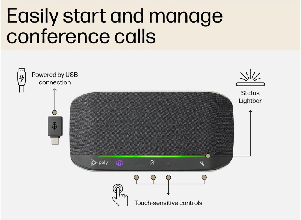 POLY Sync 10 Microsoft Teams Certified Speakerphone | 77P34AA - Image 4