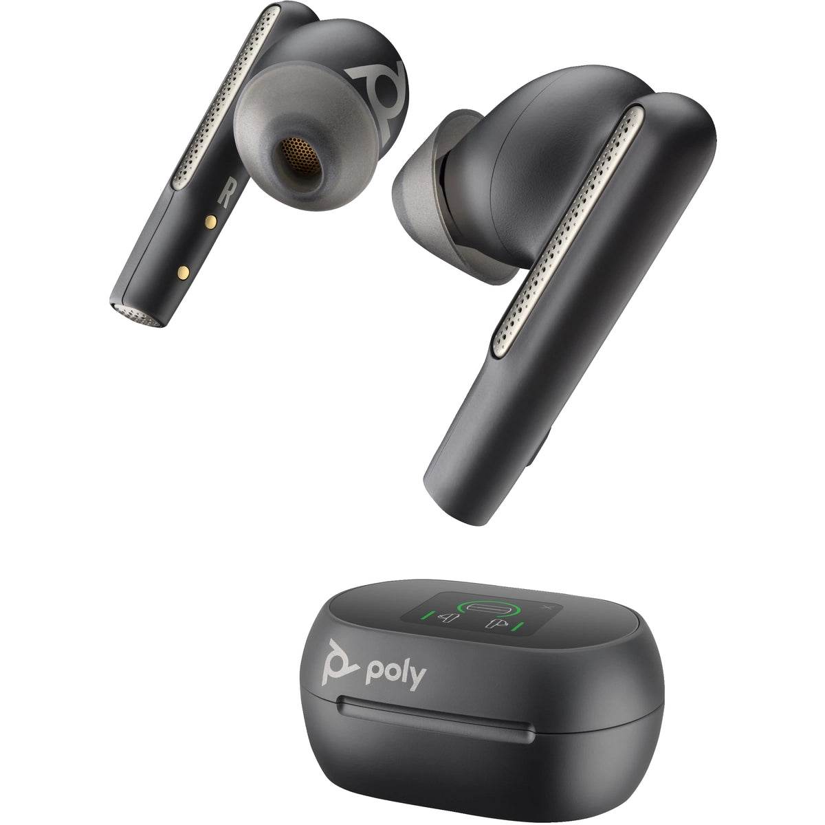Poly Voyager Free 60+ UC M Carbon Black Earbuds + BT700 USB-C Adapter + Touchscreen Charge Case | 7Y8H0AA - Image 2