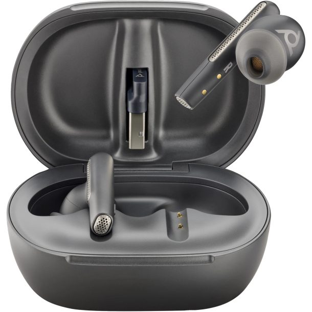 Poly Voyager Free 60+ UC M Carbon Black Earbuds + BT700 USB-C Adapter + Touchscreen Charge Case | 7Y8H0AA