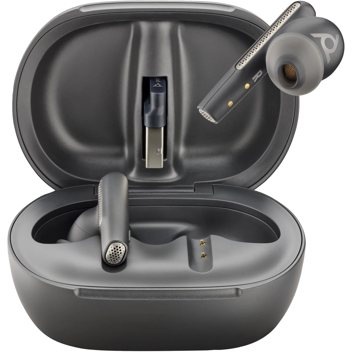 Poly Voyager Free 60+ UC M Carbon Black Earbuds + BT700 USB-C Adapter + Touchscreen Charge Case | 7Y8H0AA