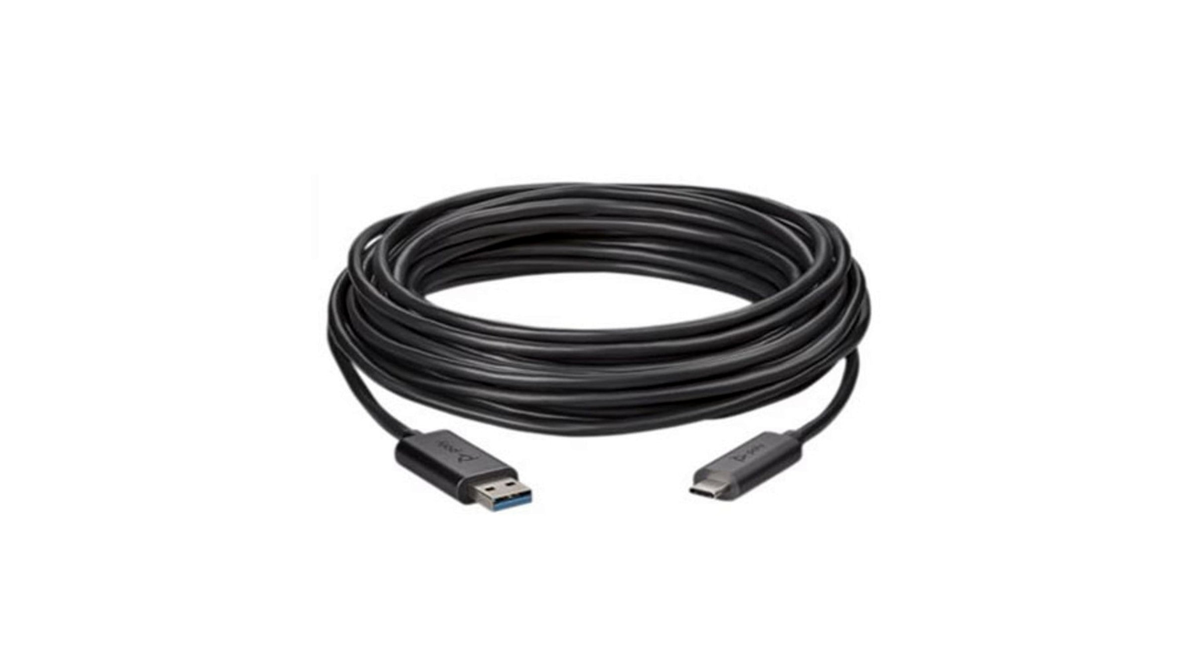 Poly 25m Fiber Optic USB 3.1 Data Transfer Cable – Type-A to Type-C Active Optical Cable (AOC) for High-Speed, Long-Distance Connectivity – MPN 875H3AA