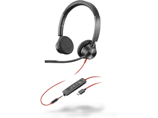 Poly Blackwire 3325 Stereo Microsoft Teams Certified USB-C Headset +3.5mm Plug +USB-C/A Adapter | 8X222AA