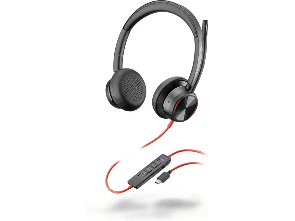 Poly Blackwire 8225 Stereo Microsoft Teams Certified USB-C Headset + USB-C/A Adapter | 8X225AA