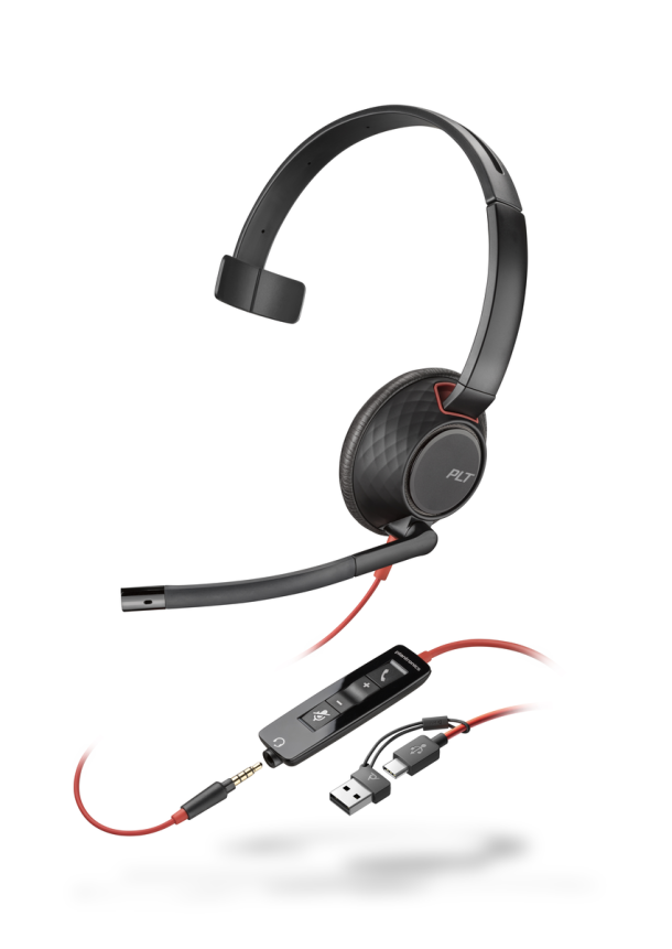 Alternative view of POLY Blackwire 5210 Monaural USB-C Headset + 3.5mm Plug + USB-C/A Adapter