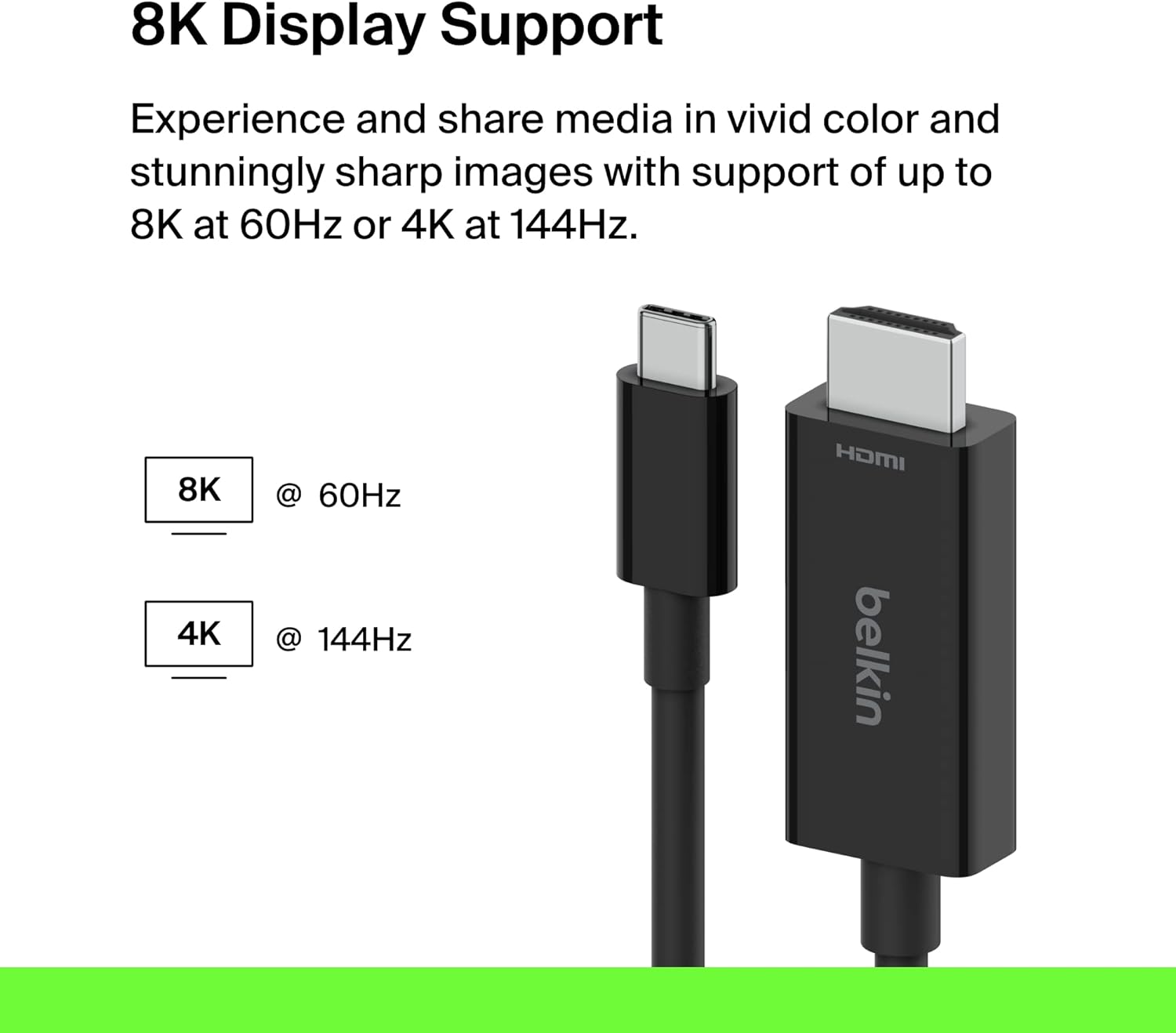 Belkin USB C to HDMI 2.1 Cable (8K 60Hz) | AVC012BT2MBK - Image 5