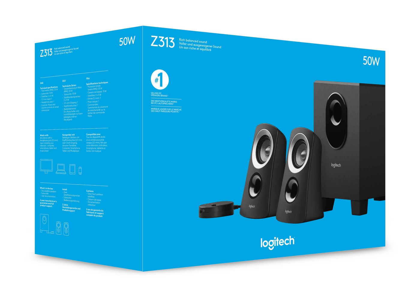 Logitech Speaker System Z313 with Subwoofer | 980-000413 - Image 10