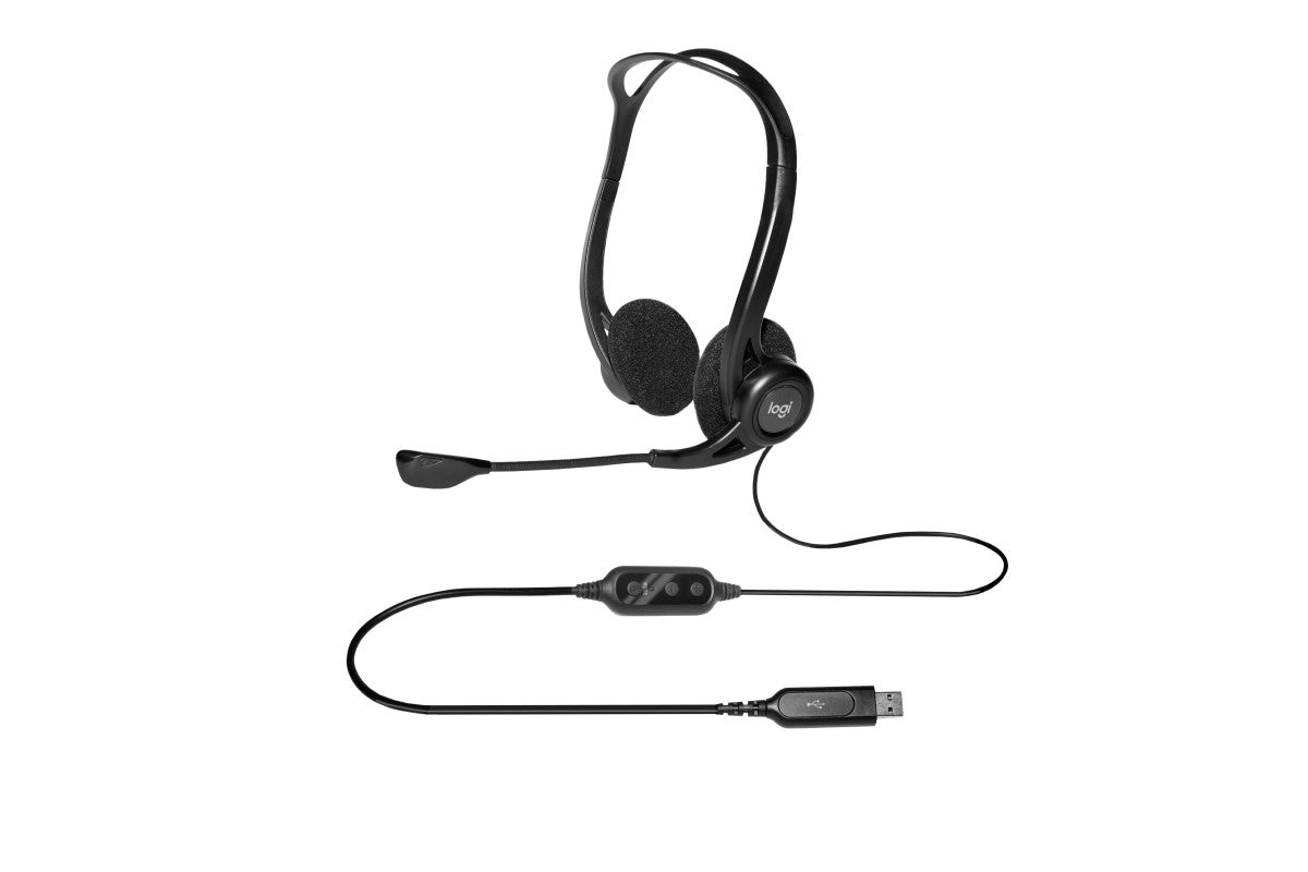 Logitech 960 USB Computer Headset Wired Black Headset - Image 2