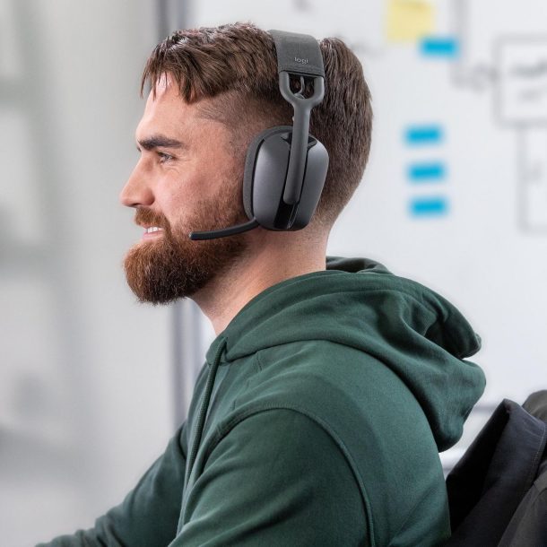 Alternative view of Logitech Zone Vibe 100 Wireless Bluetooth Graphite Headset | 981-001213