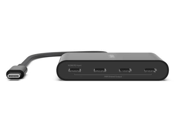 Alternative view of Belkin Interface Hub 4-Port USB Type-C 10000 Mbit/s Black | AVC018BTBK