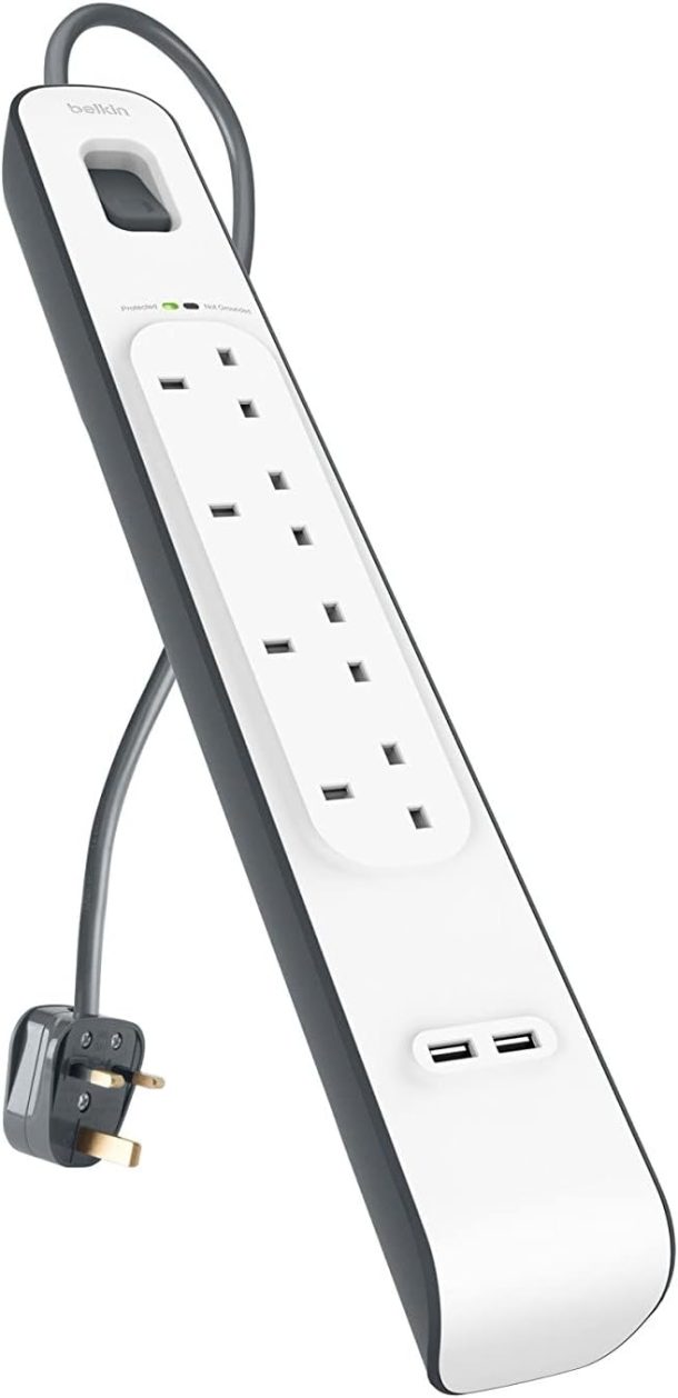 Alternative view of Belkin 2.4 Amp USB Charging 4-outlet Surge Protection Strip | BSV401AF2M