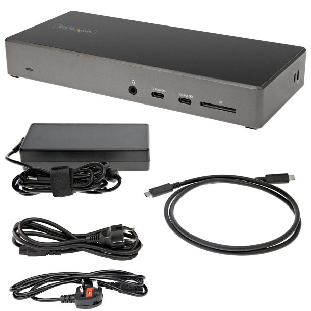StarTech DK31C2DHSPDUE Notebook Dock/Port Replicator Wired USB 3.2 Gen 2 (3.1 Gen 2) Type-C Black, Grey