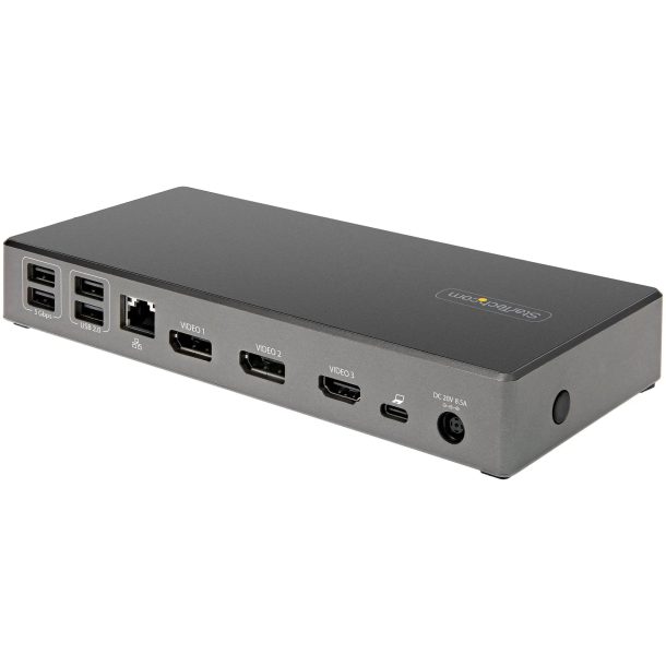 Alternative view of StarTech DK31C2DHSPDUE Notebook Dock/Port Replicator Wired USB 3.2 Gen 2 (3.1 Gen 2) Type-C Black, Grey