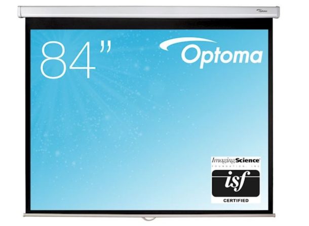 Optoma DS-9084PMG+ Manual Pull Down Projector Screen - 16:9 Ratio 186 x 104.5cm