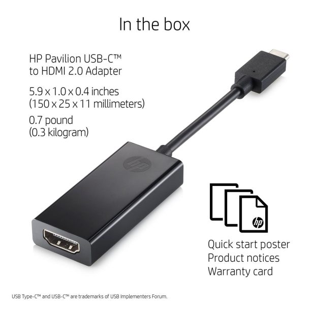 Alternative view of HP USB Type-C to HDMI 2.0 Adapter | 1WC36AA