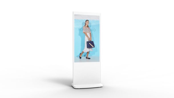 Alternative view of Allsee 50" Interactive Touch-Screen Freestanding Digital Poster - White