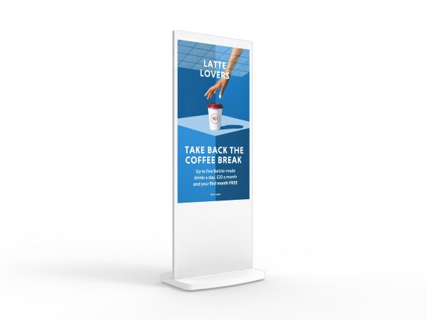 Allsee 50" Interactive Touch-Screen Freestanding Digital Poster - White