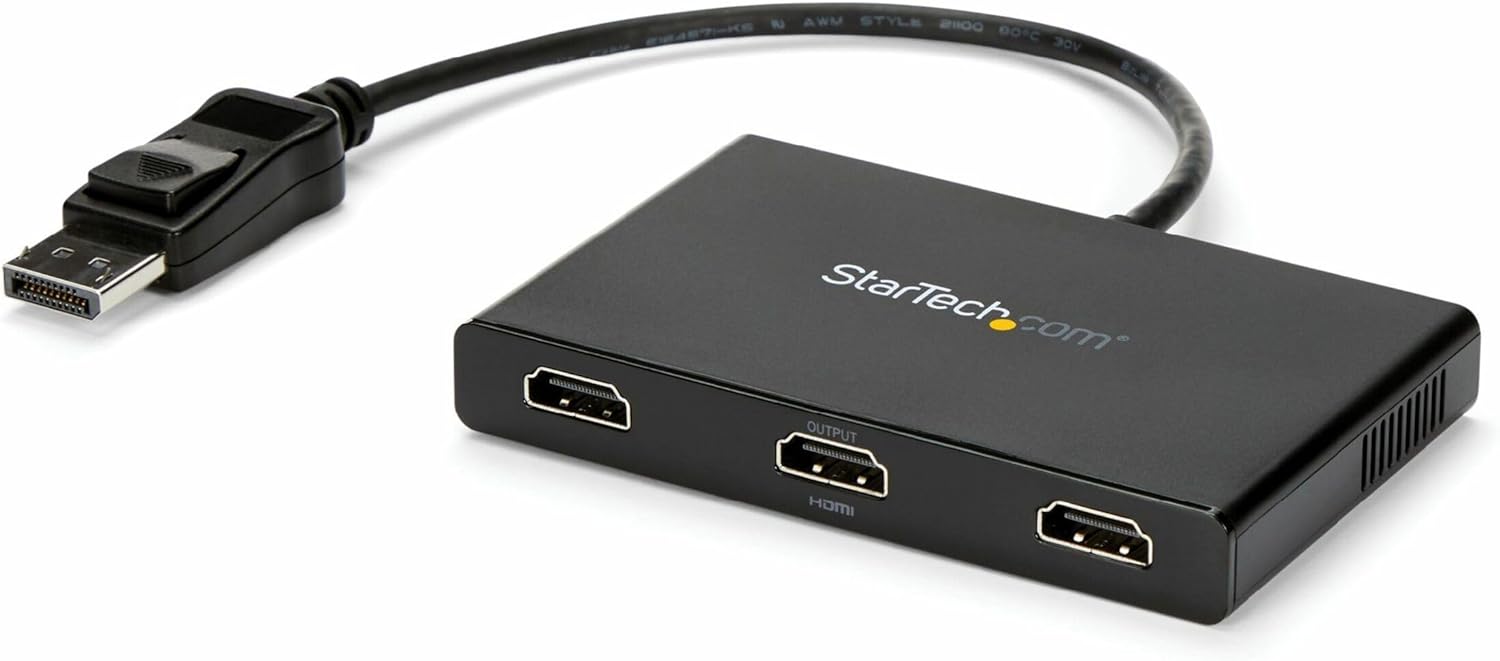 Startech 3-Port Multi Monitor Adapter - DisplayPort 1.2 to 3x HDMI MST Hub | MSTDP123HD - Image 3