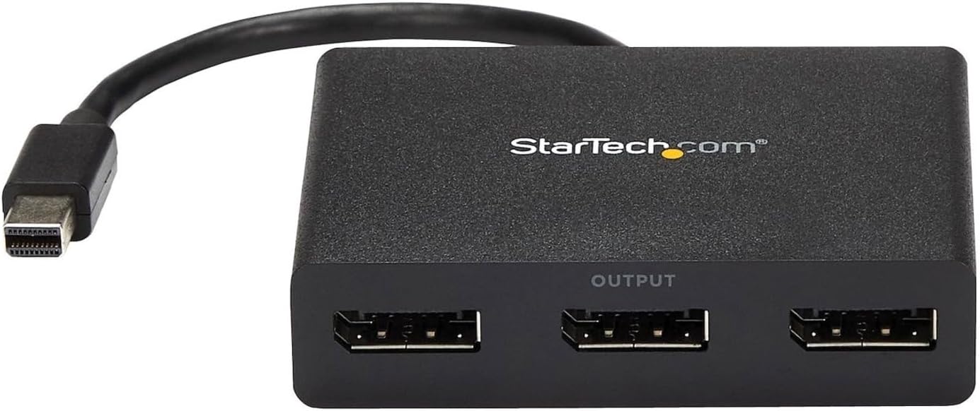 Startech 3-Port Multi Monitor Adapter - Mini DisplayPort to DisplayPort MST Hub | MSTMDP123DP