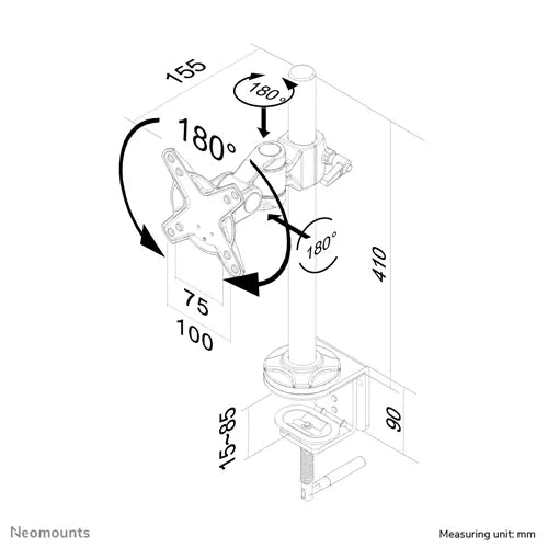 Neomounts 10" - 30" Monitor Arm Desk Mount | FPMA-D1010 - Image 3