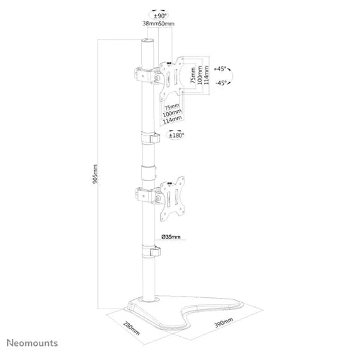 Neomounts 10"-32" Dual Monitor Arm Desk Mount | FPMA-D550DDVBLACK - Image 3