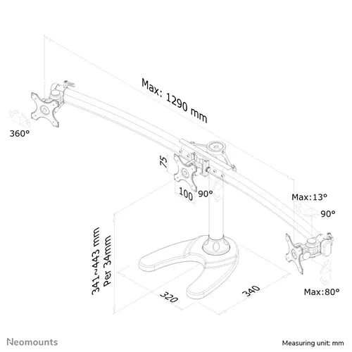 Neomounts FPMA-D700DD3 10-27" Monitor Arm Desk Mount - Image 6