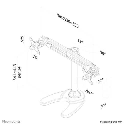 NeoMounts 19"-30" Dual Monitor Arm Desk Mount | FPMA-D700DD - Image 11
