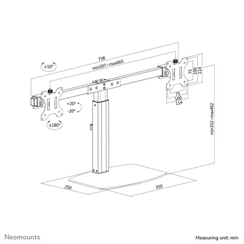 Neomounts FPMA-D865DBLACK 10-27" Monitor Arm Desk Mount - Image 14