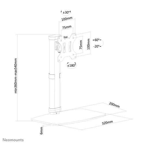 Neomounts 10" - 30" Single Monitor Arm Desk Mount | FPMA-D890BLACK - Image 3