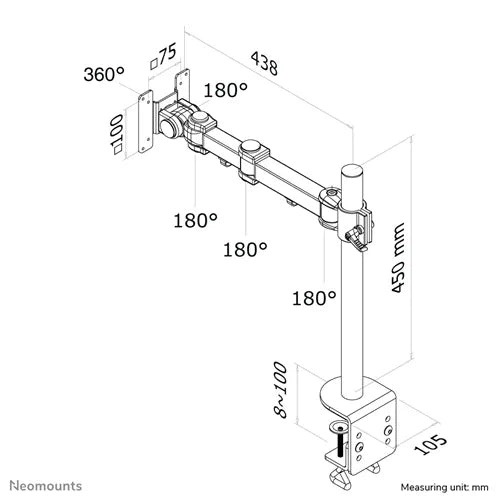 Neomounts FPMA-D960 10-30" Monitor Arm Desk Mount - Image 6