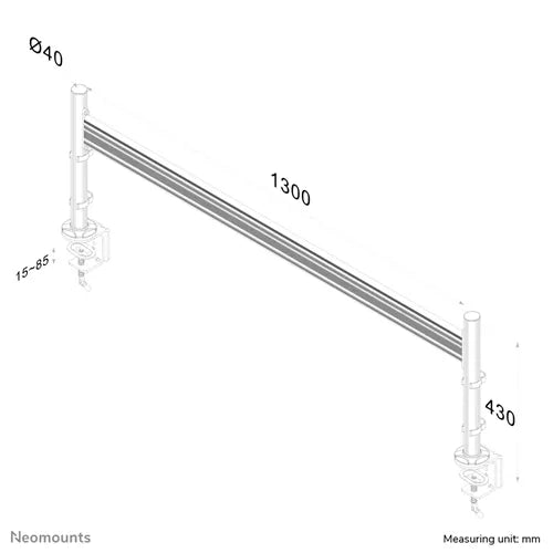 NeoMounts FPMA-DTB100 Toolbar Desk Mount - For Up To Three 10-24" Monitor Screen - Image 3