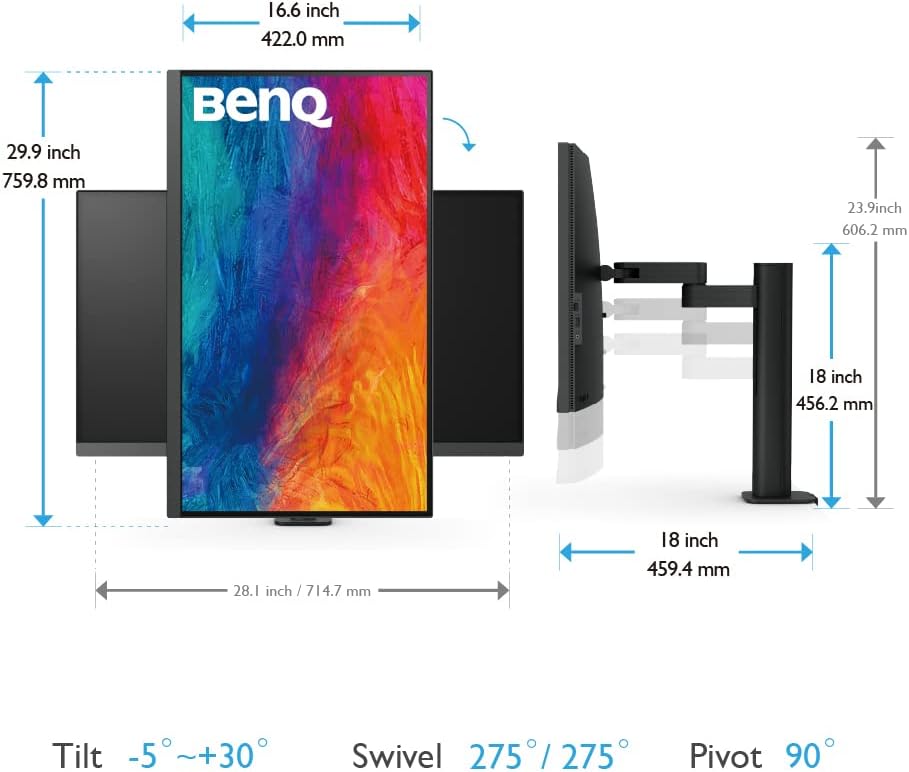 BenQ 32" DesignVue 4K UHD HDR10 IPS Monitor With ErgoArm | PD3205UA - Image 11