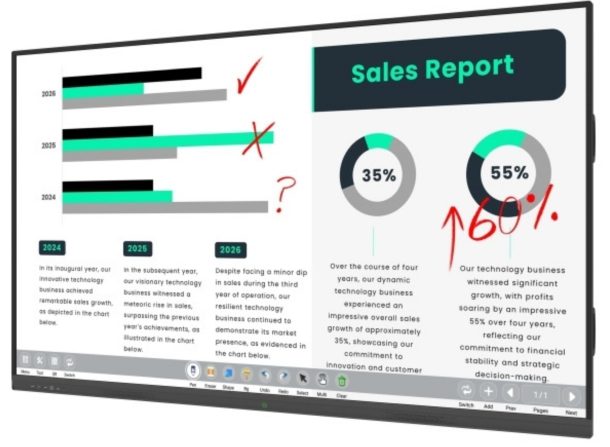 Alternative view of 86" 4K Slim Bezel Interactive Touch Display with MeetingPad Software
